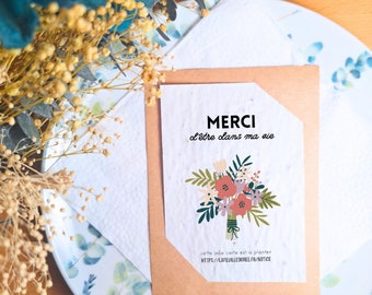 Lot de petites cartes de remerciement à planter pour invités mariage anniversaire fêtes évènements baptême