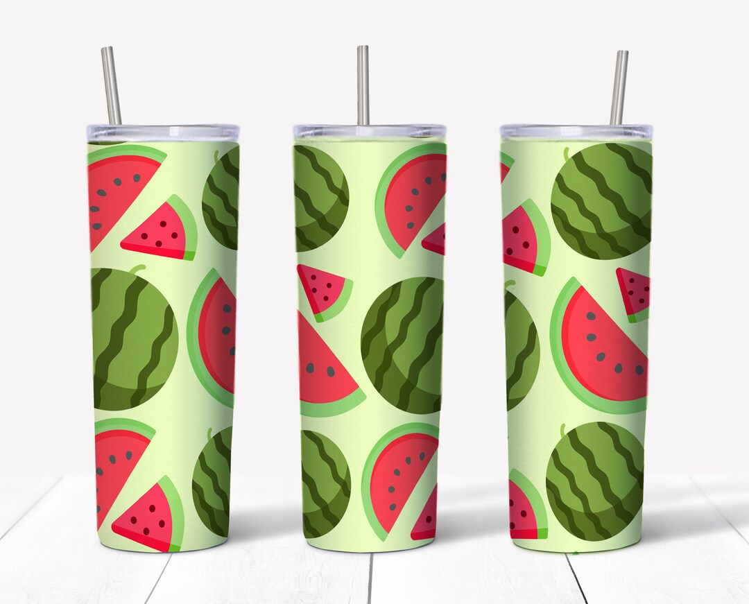 20 Oz Skinny Tumbler, Watermelon Tumbler Design , Watermelon Tumbler