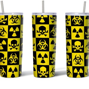 20 oz Skinny Tumbler, Hazard sign  Tumbler Design , Dangerous sign Tumbler PNG Design, Straight & Tapered, Instant Download Digital File