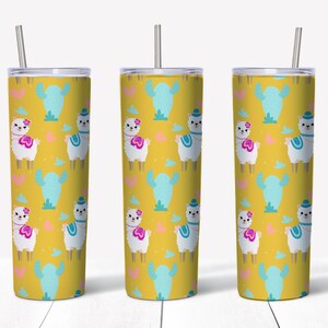 20 oz Skinny Tumbler, Alpaca Tumbler Design , Alpaca Tumbler , Alpaca Tumbler wrap, Straight & Tapered, Instant Download 7