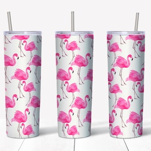 20 oz Skinny Tumbler, Flamingo Tumbler Design , Flamingo Tumbler ,Tumbler  PNG Design, Straight & Tapered, Instant Download 2