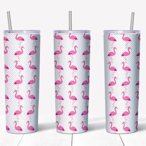 20 oz Skinny Tumbler, Flamingo Tumbler Design , Flamingo Tumbler ,Tumbler  PNG Design, Straight & Tapered, Instant Download