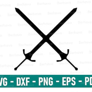 Crossed swords svg/png/dxf/eps/pdf,Swords Svg, Swords Cricut,Swords Png, Swords Vector clipart, Swords Silhouette,Swords Cut, Swords Print