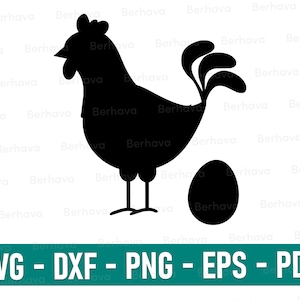 Chicken and Egg svg/png/dxf/eps/pdf, Chicken Svg, Chicken Vector clipart, Chicken Silhouette,Chicken Cut, Chicken Print, Chicken dxf,
