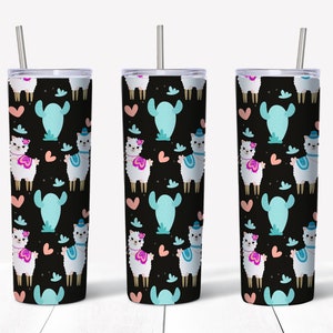 20 oz Skinny Tumbler, Alpaca Tumbler Design , Alpaca Tumbler , Alpaca Tumbler wrap, Straight & Tapered, Instant Download 3