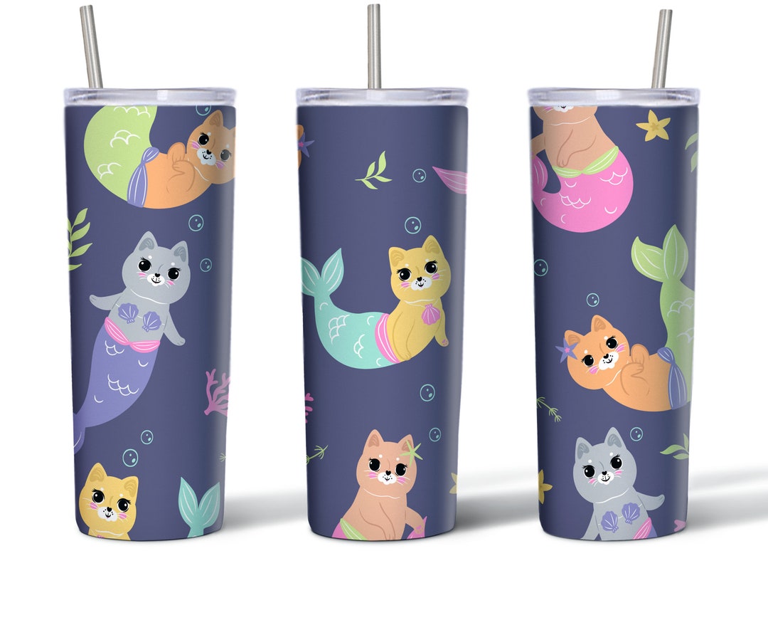 20 Oz Skinny Tumbler, Cat Tumbler Design, Cat Tumbler, Cat Tumbler Wrap ...