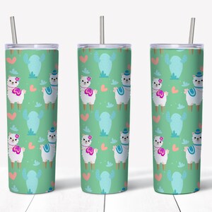 20 oz Skinny Tumbler, Alpaca Tumbler Design , Alpaca Tumbler , Alpaca Tumbler wrap, Straight & Tapered, Instant Download 9