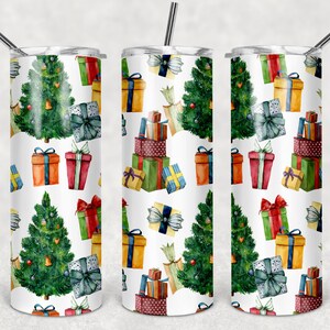 20 oz Skinny Tumbler, Diseño de vaso de árbol de Navidad, Vaso de árbol de Navidad, Envoltura de vaso, Recto y cónico, Descarga instantánea