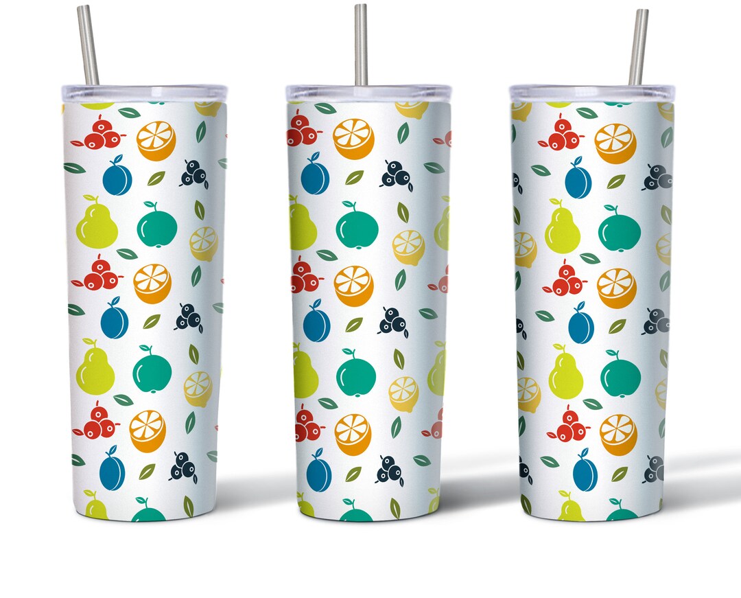 20 Oz Skinny Tumbler, Fruits Tumbler Design , Fruit Tumbler ,tumbler