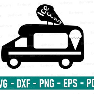 Ice cream truck Svg/png/dxf/eps/pdf, Ice cream truck Cricut,ice cream truck Png, ice cream truck Vector clipart, ice cream truck Silhouette