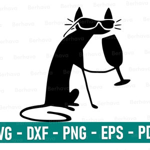 Eps Files For Cricut Png Wine Tasting Cat Clipart Alcohol Svg Dxf Wine Tasting Cat Cut Files Pdf Wine Tasting Cat Svg