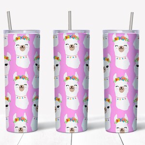 20 oz Skinny Tumbler, Alpaca Tumbler Design , Alpaca Tumbler , Alpaca Tumbler wrap, Straight & Tapered, Instant Download 14