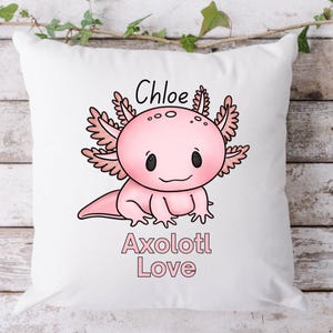 Axolotl Cuddle Cushion, Axolotl Cushion, Gift For Her, Gift for Him, Axolotl Lover Gift, Personalised Cushion Gift, Stocking Filler