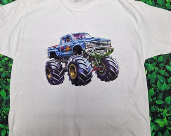 Monster Truck Tshirt, Racing Truck Lover, Personalised Monster Truck Gift, Kids Tshirts, Monster Truck Birthday Tshirt