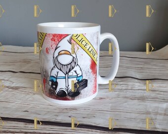 Crime Scene Investigation Mug, Investigator Gonk Gnome, CSI Gift, Scenes of Crime Coffee Cup, NCIS, Crime Scene Investigation Forensics Mug