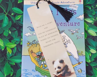Cute Panda Bookmark Design, Metal Panda Bookmark Gift, Teacher Gifts, Stocking Filler, Panda Bookmark Personalised Gifts, Slogan Bookmark