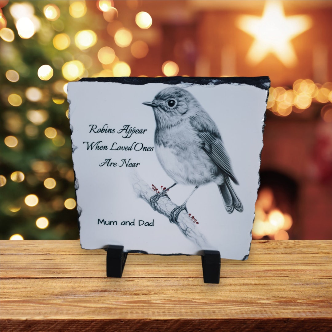 Robin Slate Robins Appear When Loved Ones Are Near Slate, Personalised Robin Slate ...