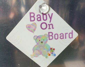 Baby on Board Car Window Sign, Car Safety Sign, New Baby Gift, Baby Shower Gifts