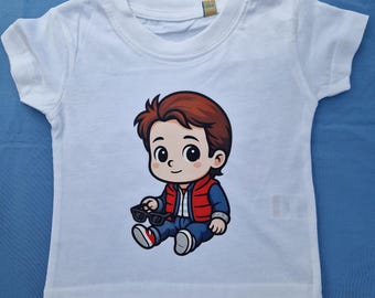 Baby Time Traveller Top, Keepsake Birthday Gift, Personalised Marty Baby Tshirt, Kids T-Shirts, I Am One, Two, Three,