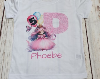 Birthday Princess T-Shirt, Keepsake Birthday Gift, Age T-Shirt, Personalised Baby Clothes, Kids Tshirts, I Am One, Two, Three, Slogan Tshirt
