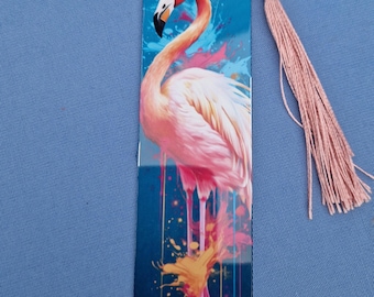 Bright Flamingo Bookmark, Reading Book Gifts, Metal Bookmark