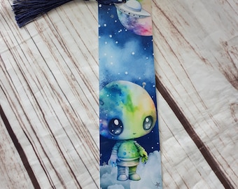 Alien Space Metal Bookmark, Personalised Birthday Gift, Kids Party Favours, Custom Made Gifts, Stocking Filler, Back to School Gifts