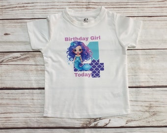 Girls Mermaid Birthday Gift, Keepsake Birthday Gift, Mermaid T-Shirt, Personalised Baby Clothes, Kids Tshirts, I Am One, Two, Three