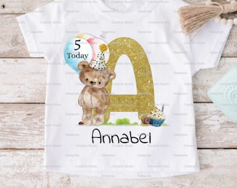 When I Wake Bear Tshirt, Keepsake Birthday Gift, Bear T-Shirt, Personalised Baby Clothes, Kids Tshirt, I Am One, Two, Three, Its My Birthday