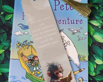 Cute Monkey Bookmark Design, Metal Monkey Bookmark Gift, Teacher Gifts, Stocking Filler, Monkey Bookmark Personalised Gifts, Slogan Bookmark