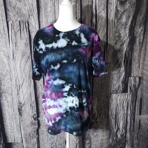 Adult large ice dye shirt | unisex | ice dye | boho | hippie | purple and black tie dye