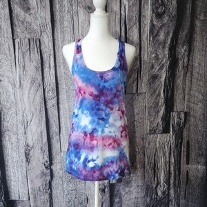 Ladies large ice dyed racerback style tank top | fitness tank top | hippie shirt | boho | sleeveless shirt | women&#39;s large shirts