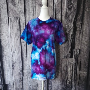 Tie dye shirt | adult medium | unisex | tshirt | iced dye | blue and purple tie dye | boho | hippie