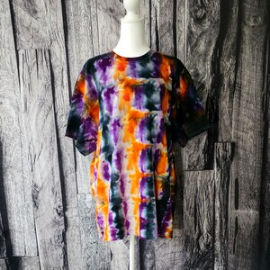 Extra large shirt | unisex tee | orange purple and black tie dye | hippie | boho