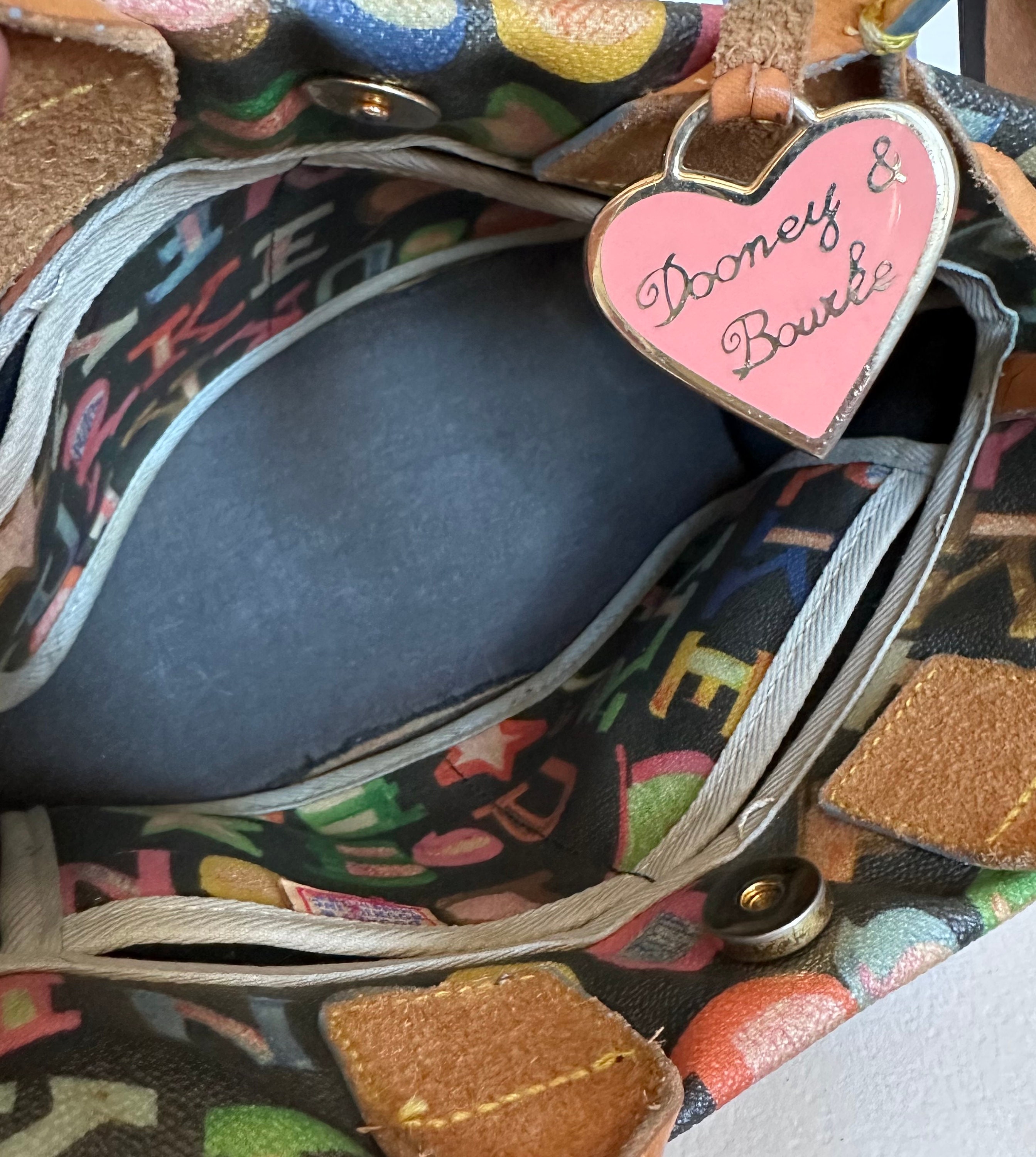 Vintage Dooney & Bourke Multicolored Scribbled-monogram