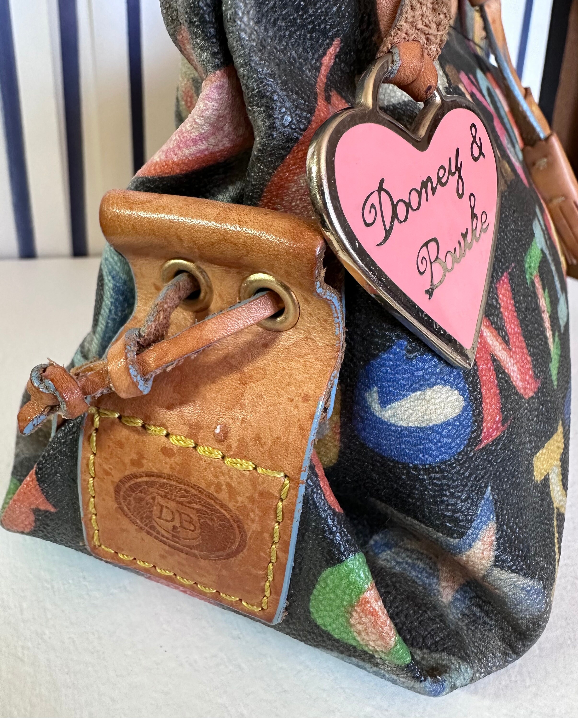 Vintage Dooney & Bourke Multicolored Scribbled-monogram