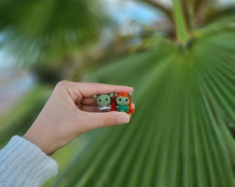 Mini Shrek and Fiona Amigurumi: Handmade Crochet Doll Collection (3cm)