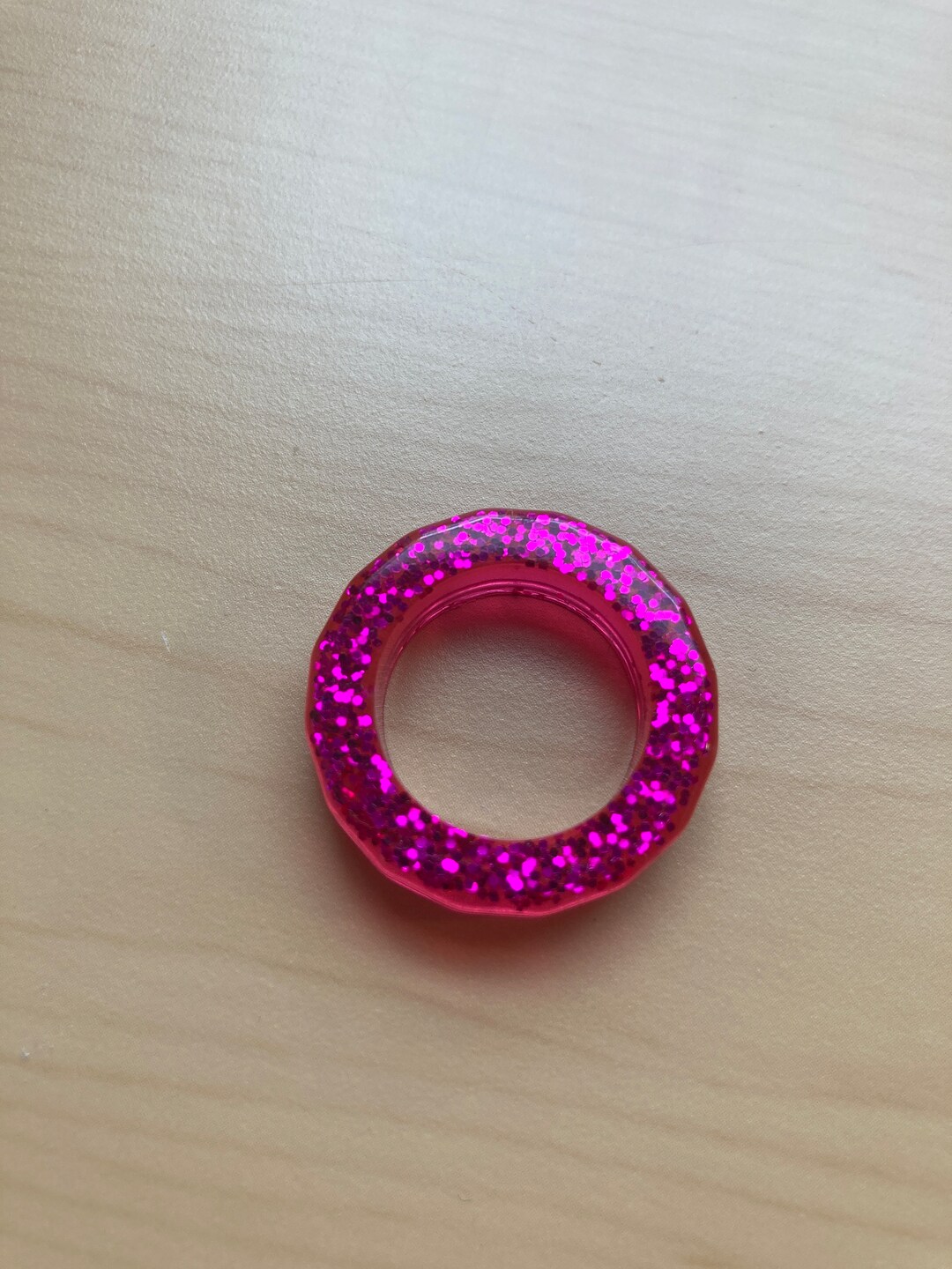 Pink Sparkle Ring, Epoxy Ring, Pink Ring - Etsy