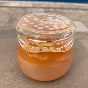Orange fruit jar, honey jar, fruit jar, epoxy resin container, cute jars, best gift, trinket container