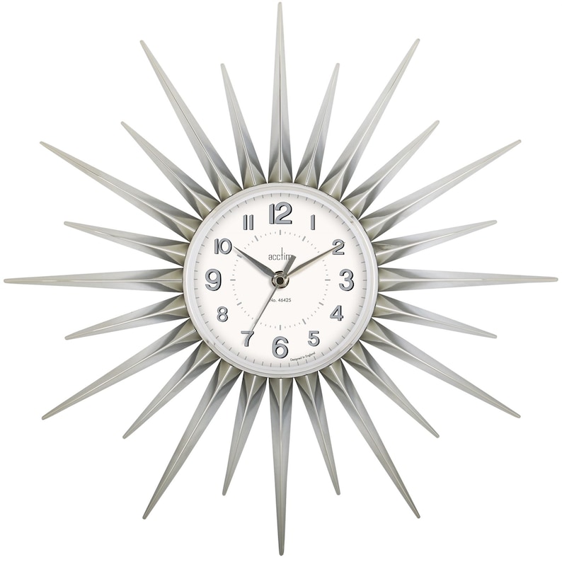 Acctim Stella 43cm Retro Sunburst Wall Clock for Home Bedroom Etsy UK