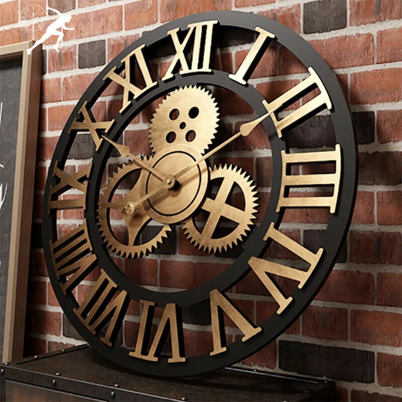 40/60cm Large Skeleton Roman Wall Clock Big Numerals Giant Etsy UK