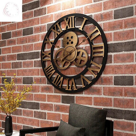 40/60cm Large Skeleton Roman Wall Clock Big Numerals Giant Etsy UK