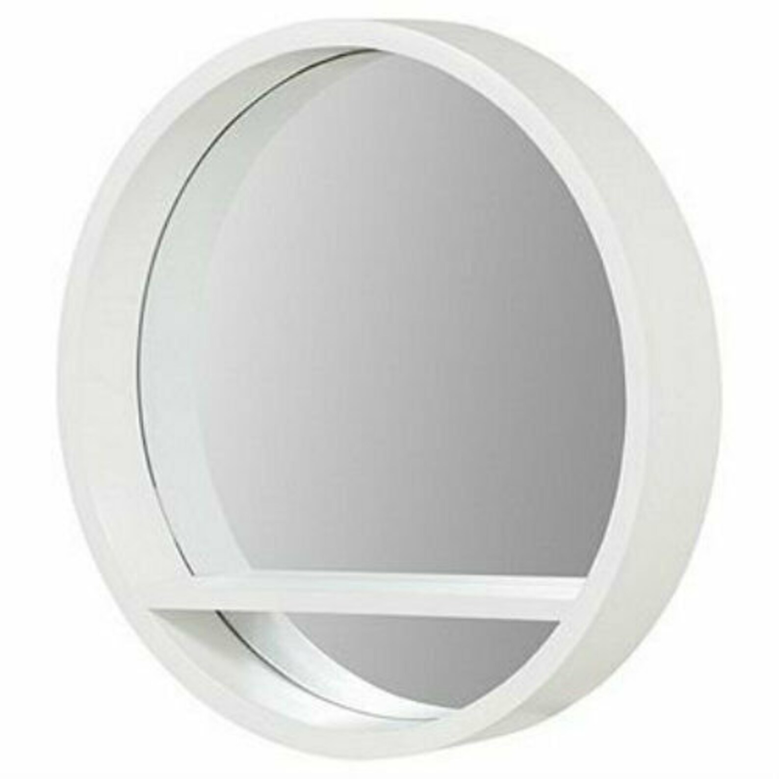 White Round Mirror With Shelf Wall Mounted Porthole Bathroom Etsy UK