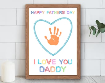 Father's Day Handprint Art: DIY Keepsake Gift (Instant Download)