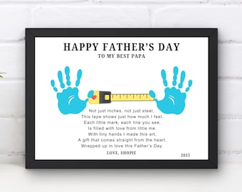 Papa Handprint Art: Father's Day Poem Keepsake (Canva Editable, Digital Download)