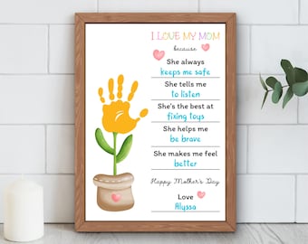 Mother's Day Handprint Art | Personalized Gift for Mom (PDF)