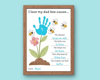 Manualidad con huella de mano para el Día del Padre: Recuerdo personalizado para papá (PDF)