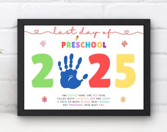Preschool Handprint Art: Last Day Keepsake Gift (Digital Download)