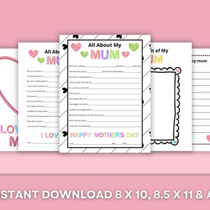 All Over My Mum Muttertagsgeschenk zum Ausdrucken - SOFORTIGER DOWNLOAD - Karte für Mama - Muttertagsgeschenk - Druckbare PDF