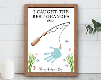 Grandpa Handprint Art: Father's Day Fishing Craft (Digital Download)