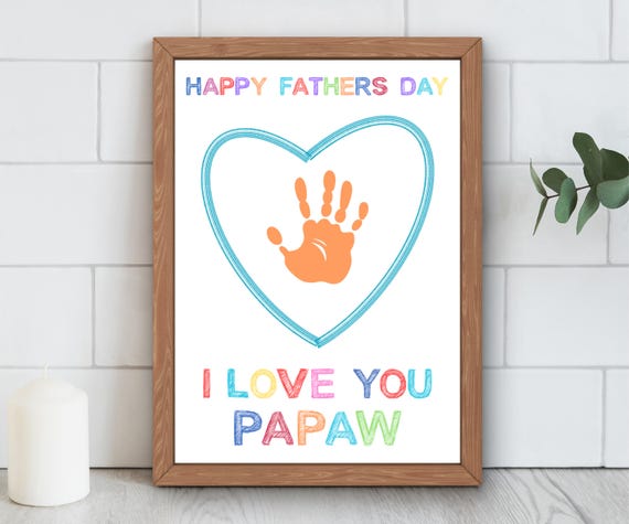 Father's Day Handprint Art: Papaw Keepsake Gift (digital Download